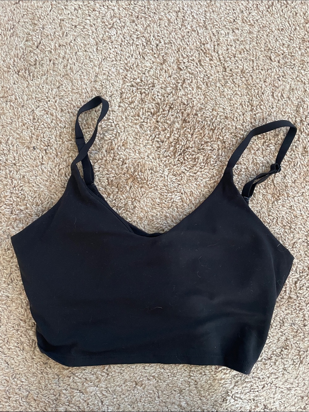 Athleta elation v neck crop black small